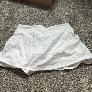 white lululemon pace rival mid rise skirt